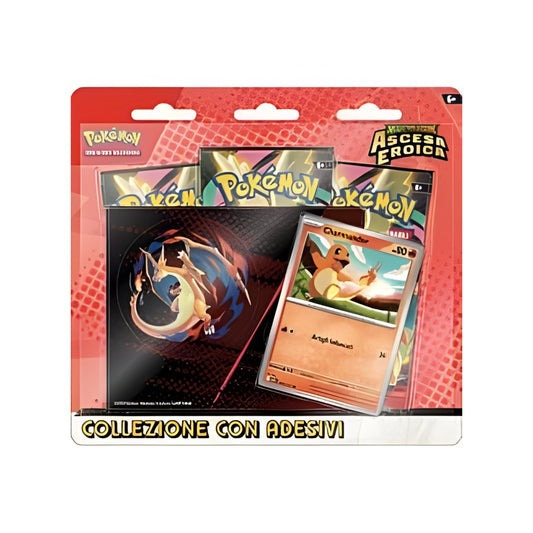 Blister 3 Buste Sticker Megaevoluzione Ascesa Eroica Charmander (ITA)